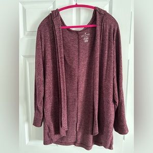 American Eagle Burgundy Hooded Cardigan